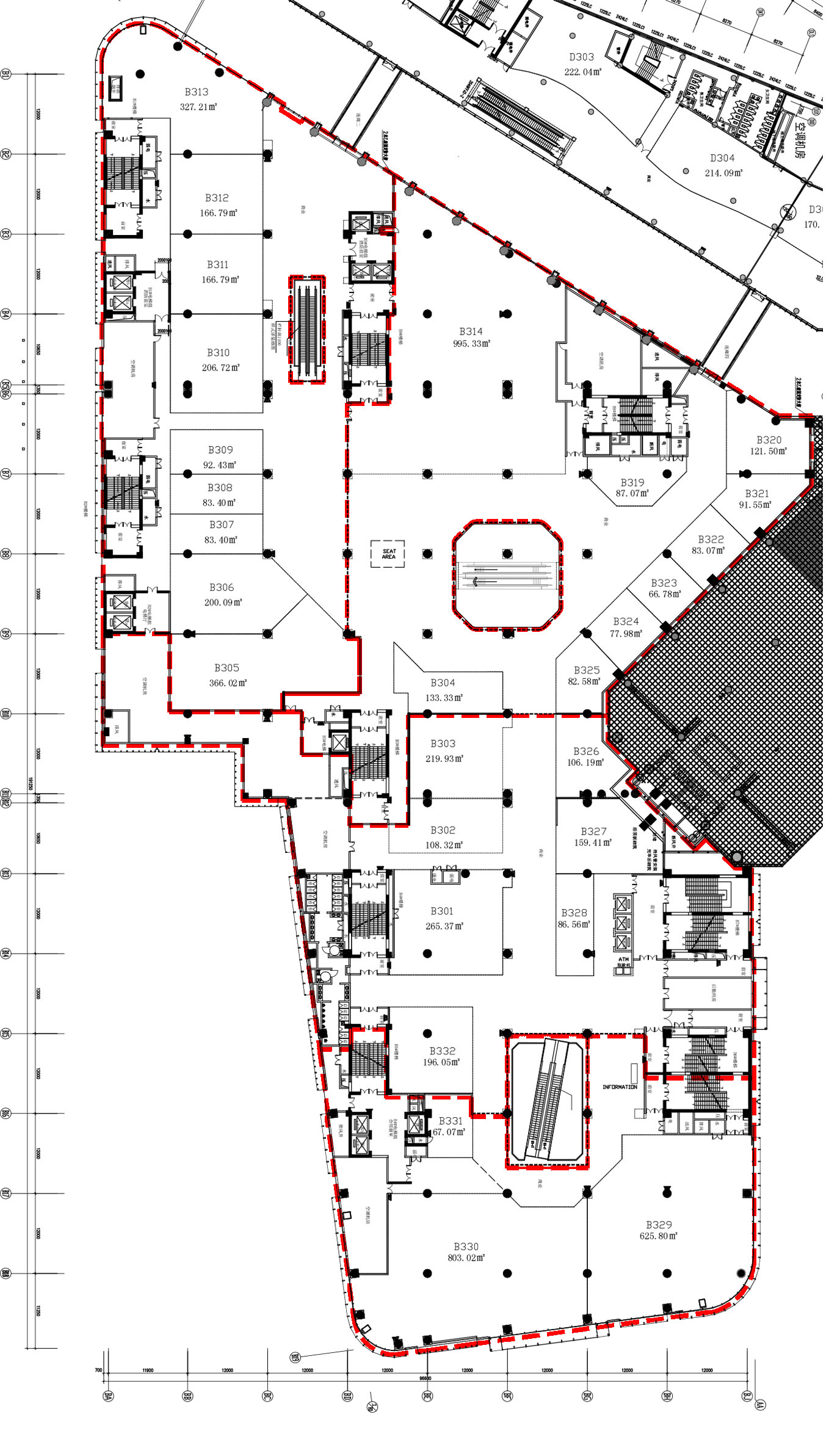 如为新建项目,建筑师在组织消防体系时还是有很多空间的,可以结合方案本身在设计初期就予以考虑。但目前商业建筑的发展日新月异,为了紧跟潮流,开发商也会对大型商业综合体内部进行大幅度的改造,重新组织空间和业态,消防系统也必然重新进行设计。这时候,限制条件就非常多了,建筑的形态、甚至外立面都已成型,疏散楼梯都已固化,建筑师只能在现状条件下谨慎的重新建立消防体系,努力打造一个完美、且安全的空间。本文将结合一个改造项目的消防咨询谈一下消防优化设计的几点体会。